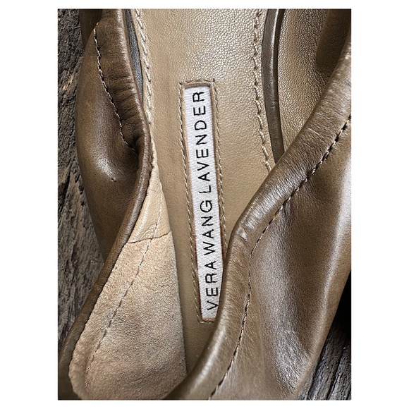 VERA WANG Lavender "Lillian" Pewter Leather Ballet Flats Shoes Size US 10 - Picture 7 of 13